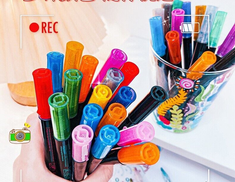 12 Colors Outline Markers Double Line Pens Art Drawing DIY Art Craft Projects