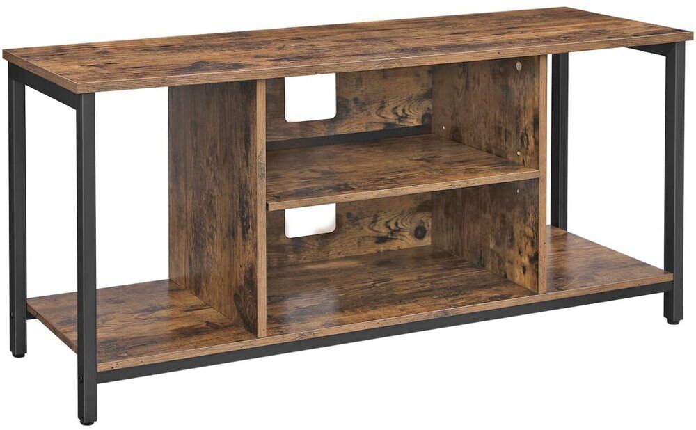 Vasagle TV Cabinet Entertainment Unit with Open Storage 110cm Rustic Brown