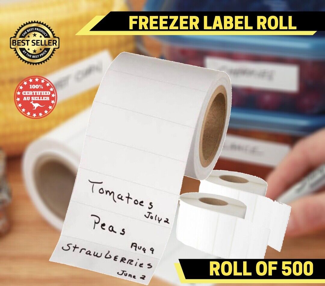 500PCS Easy Stick Freezer Food Labels Roll Kitchen Self-Adhesive sticker 6*4cm