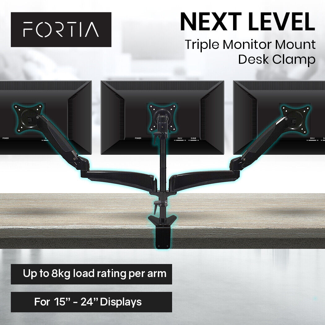 FORTIA Triple Monitor Stand Arm Computer Display Mount