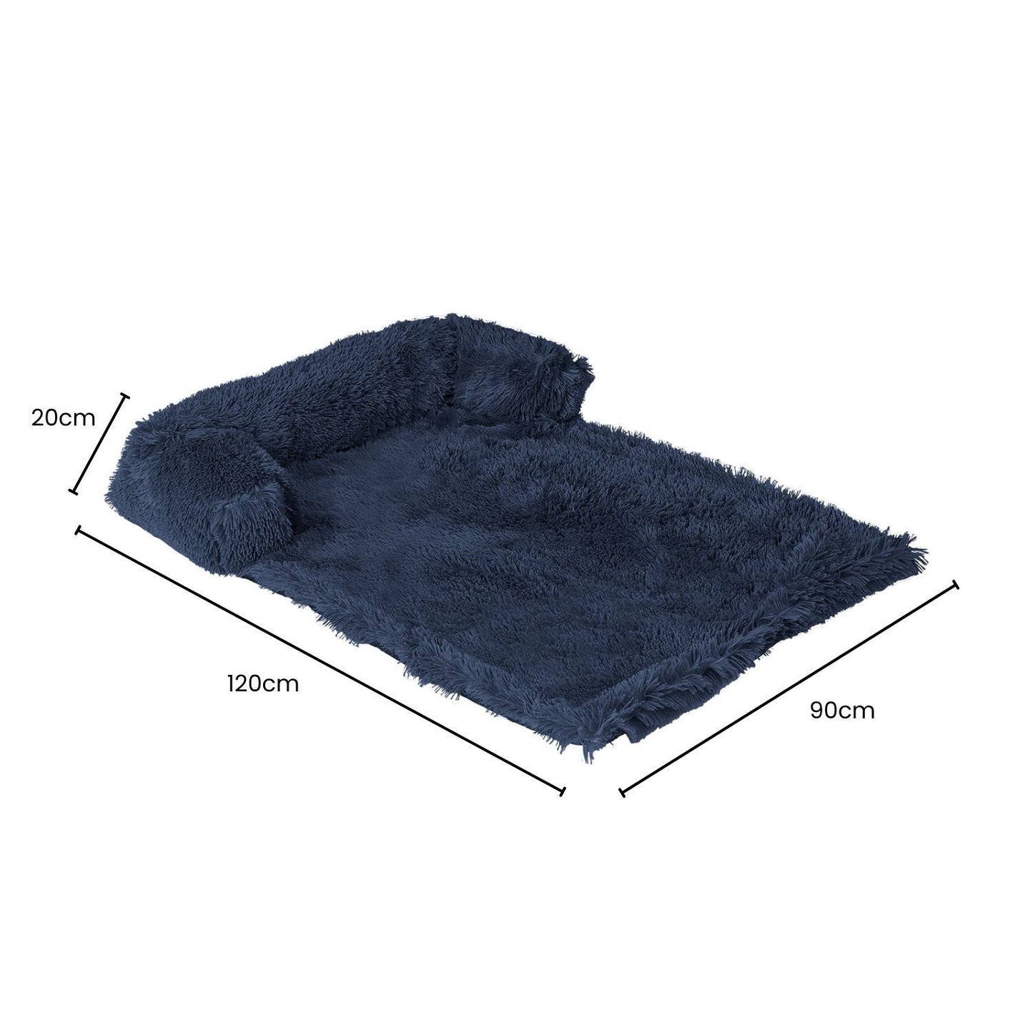 Floofi Pet Sofa Cover Soft with Bolster Machine Washable XL Size Dark Blue