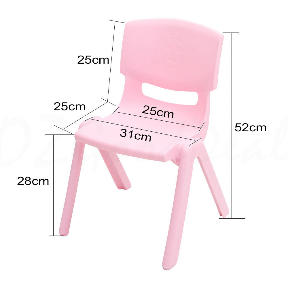 10 x Kids Children Toddler Plastic Chair Light Pink Hold Up to 100KG