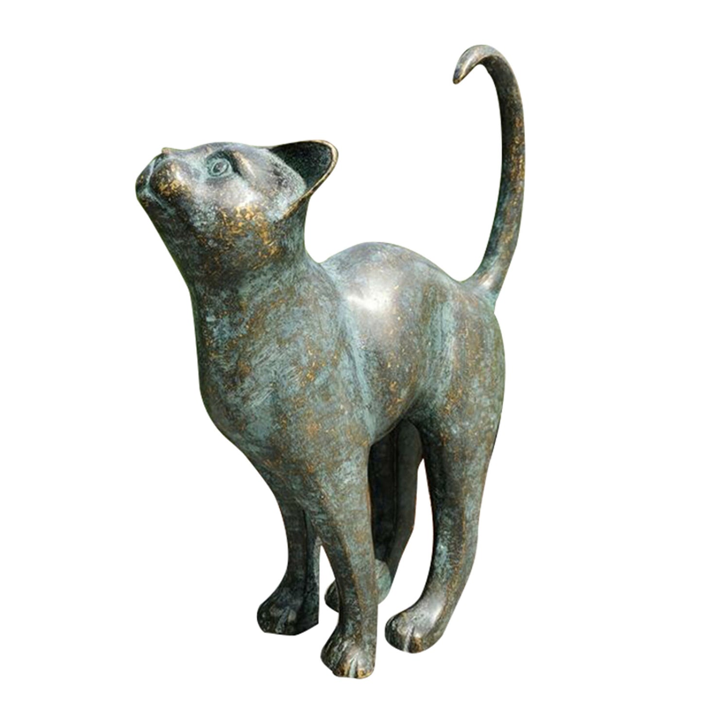 Beautiful Cat Statue With Rounded Back Garden Decor Outdoor Resin Ornament Gift