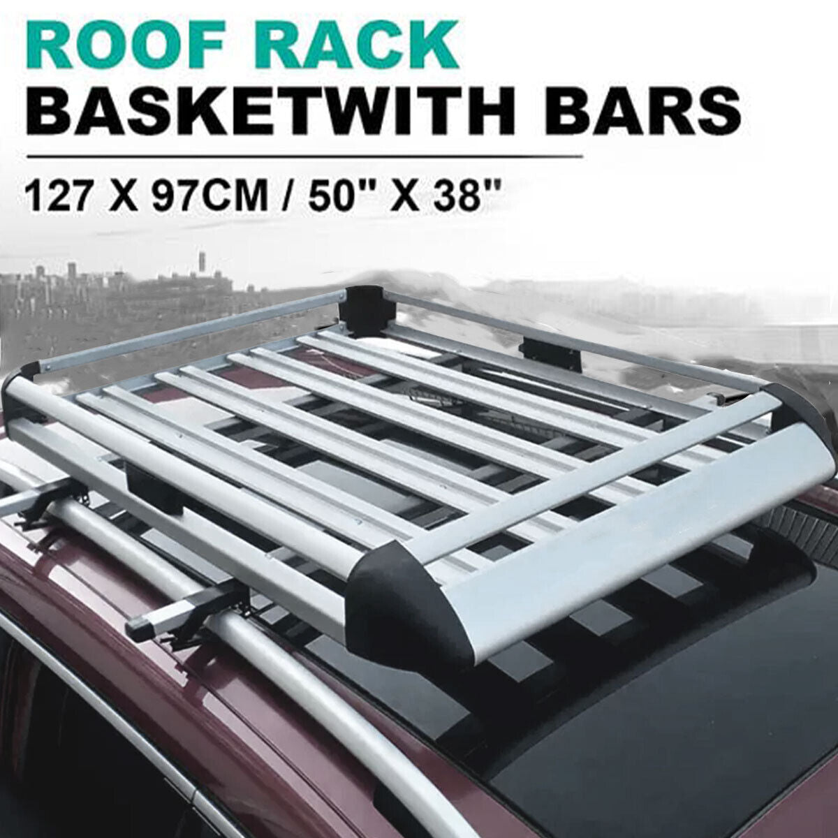 1.27M Aluminium Alloy Car 4WD 4x4 Roof Rack Basket Cargo Luggage Carrier Box Bar