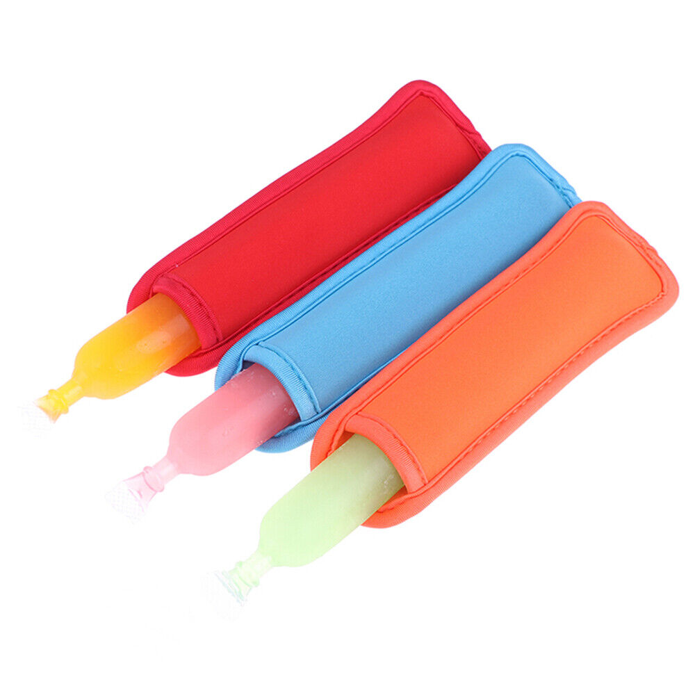 10PCS Colorful Ice Sleeves Freezer Reusable Summer Icy Block Lolly Cream Holder