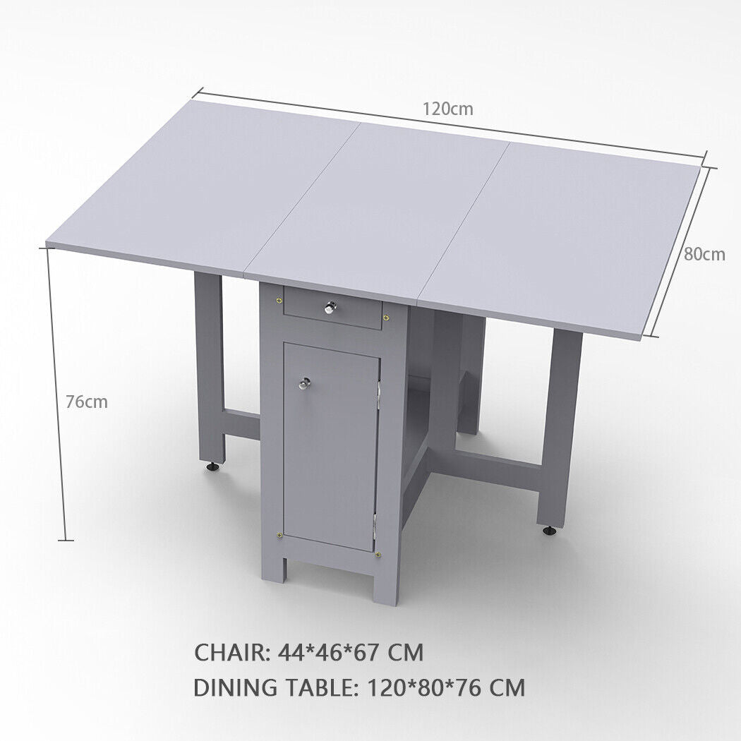 Dining Table and 4 Chairs Set Kitchen Foldable Restaurant Table Home Decor