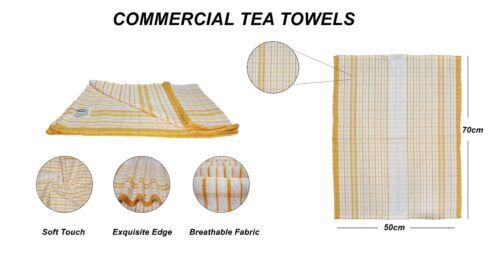 10 PCS Tea Towels JUMBO Size 50x70cm Commercial Grade Heavy Duty 100% Cotton