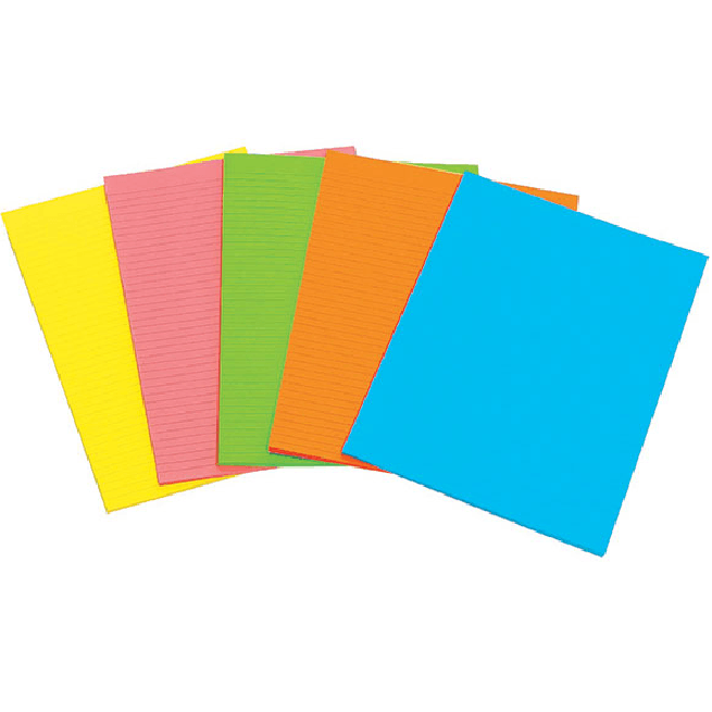 10 Pack Marbig Fluoro Writing Pad Books A6 Pads 105x148mm Assorted Colours