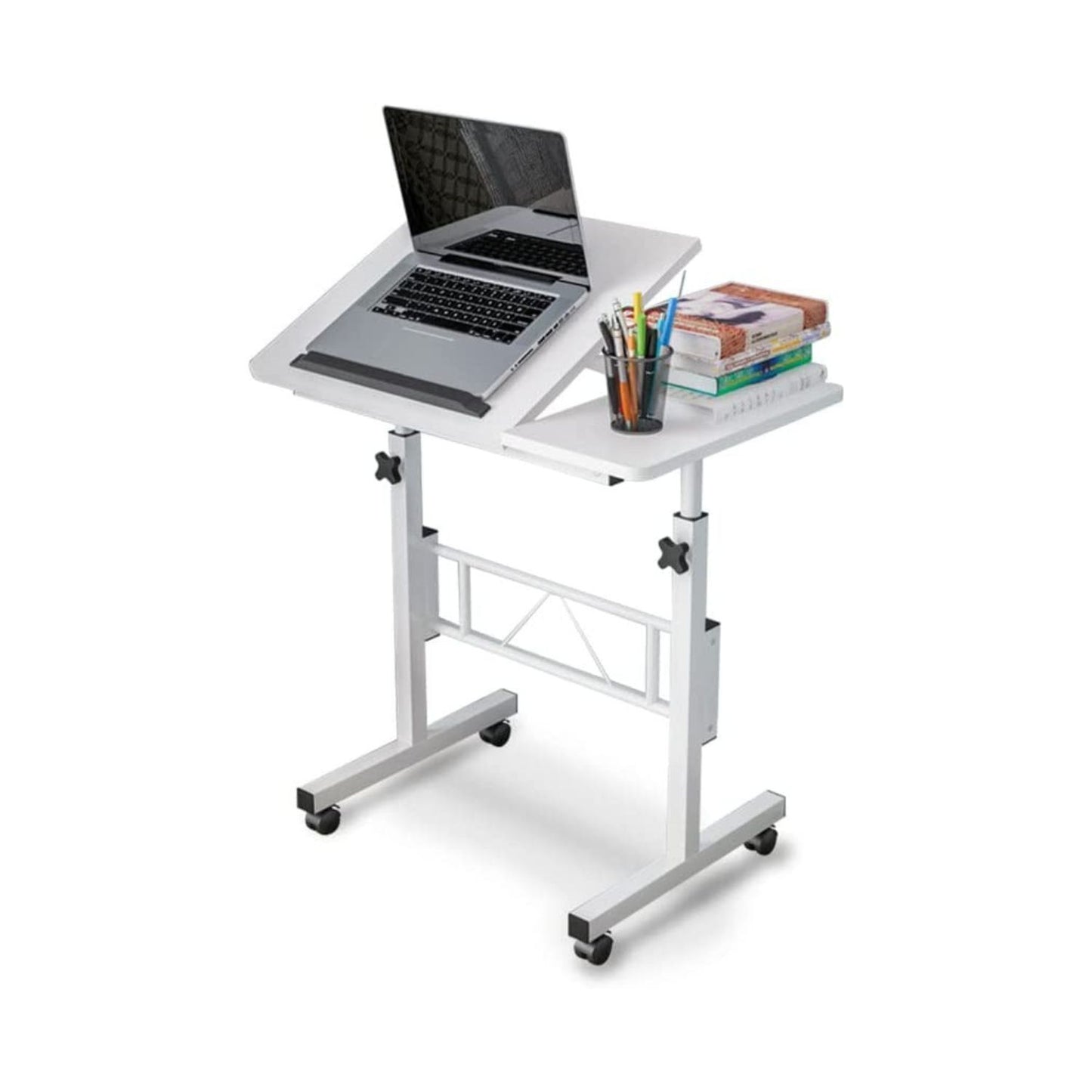 Ekkio Portable Mobile Computer Table Stand Adjustable Laptop Desk White