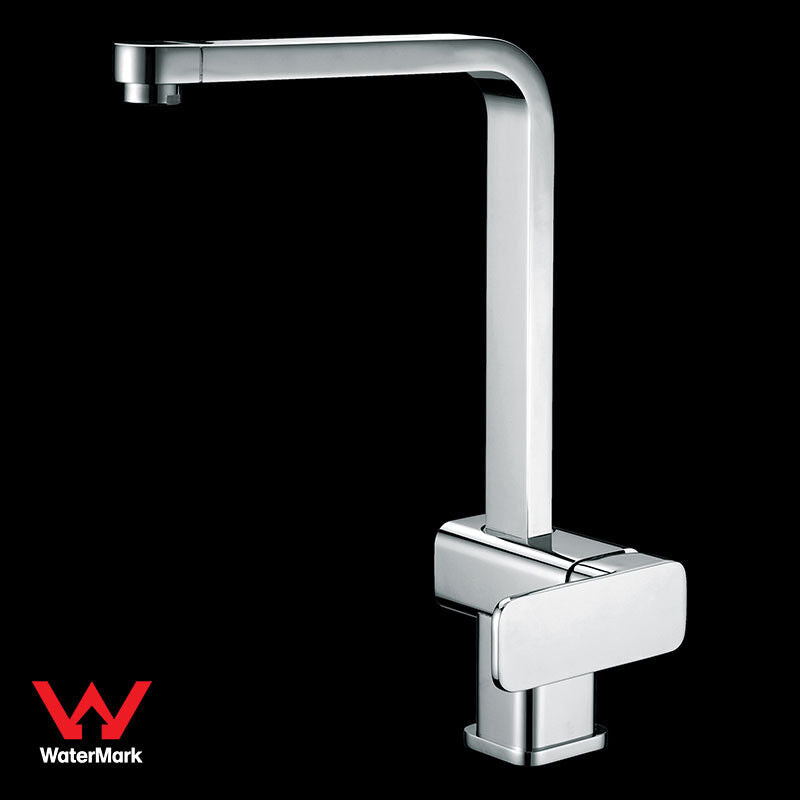 Nova Sink Mixer Chrome Soft Square High Rise Swivel Lever Tap Faucet Brass