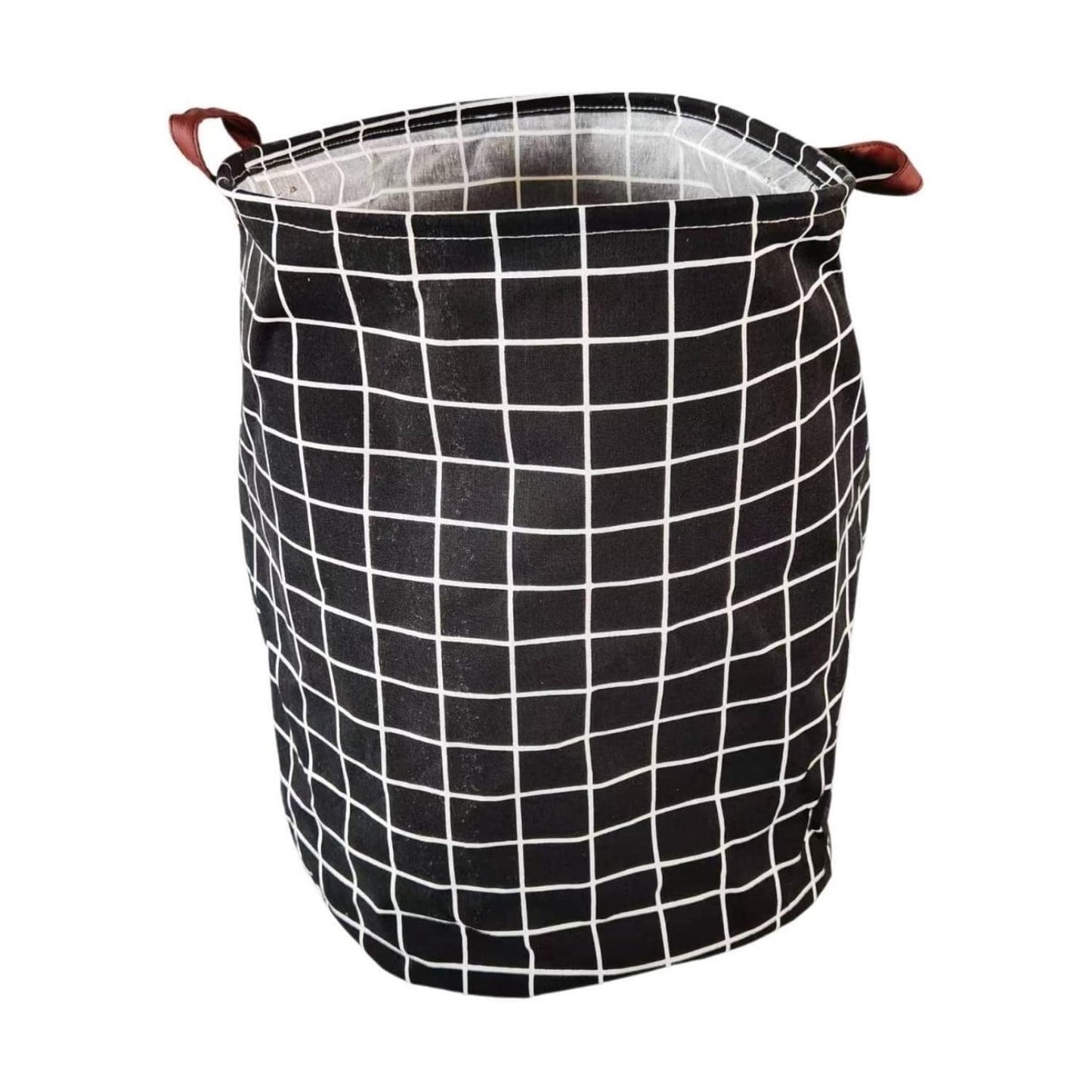 Gominimo Laundry Basket Round Lightweight and Foldable Black Square