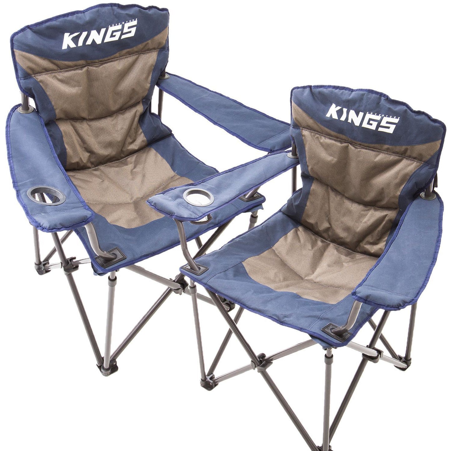 2x Adventure Kings Throne Outdoor Camping Chair 300kg Thick Padding + Carry Bag