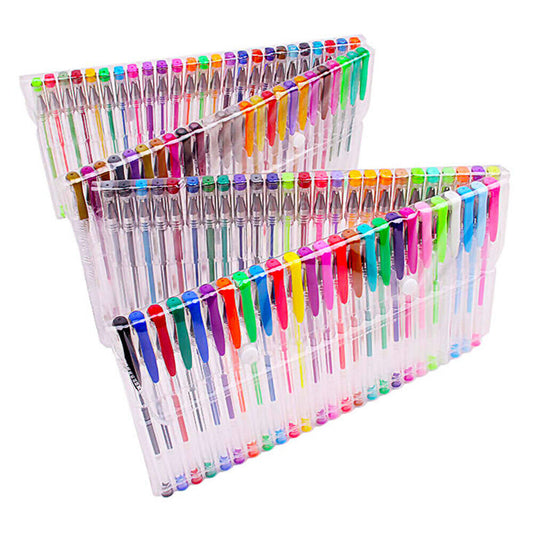100 Glitter Pens Markers Set Art Craft Neon Colour Gel Ink Pen Drawing Painting