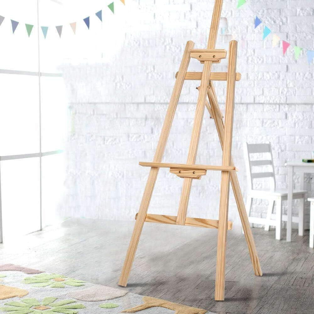 Gominimo 150cm Pine Wood Adjustable Lightweight Foldable Easel (White Oak)