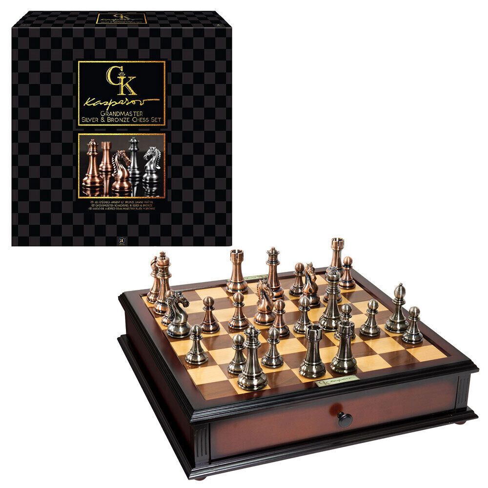 Kasparov Grandmasters Silver & Bronze Chess Set