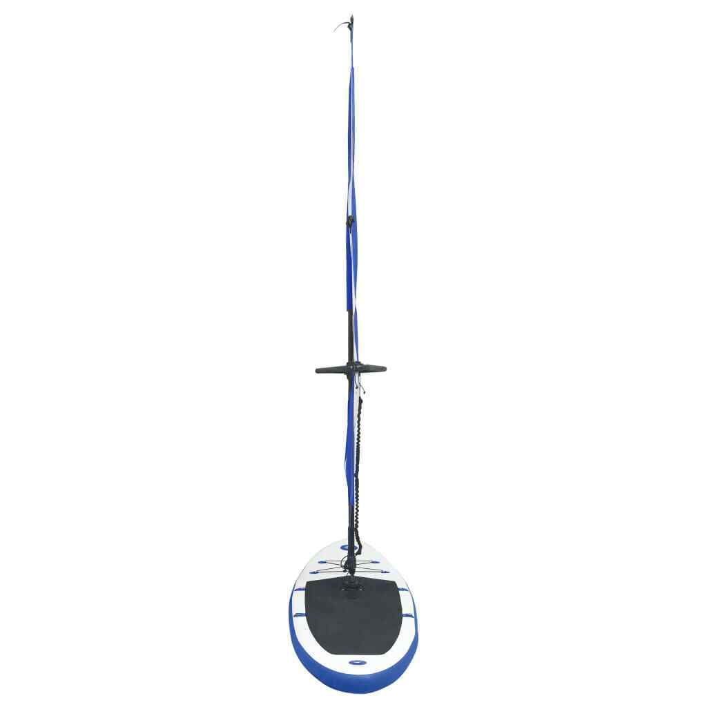 Inflatable Stand Up Paddleboard with Sail Set Blue and White