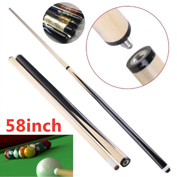 58" WOODEN POOL SNOOKER BILLIARD CUE SET Cues Stick 2-Section Bar