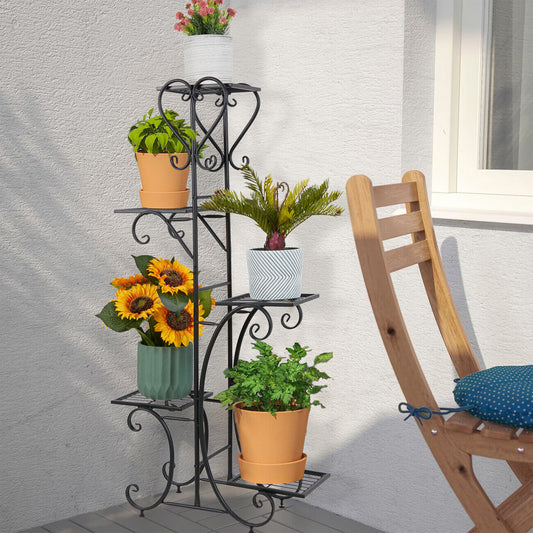 Wrought Iron Plant Stand Corner Planter Organiser Shelf Rack Living Room Garden