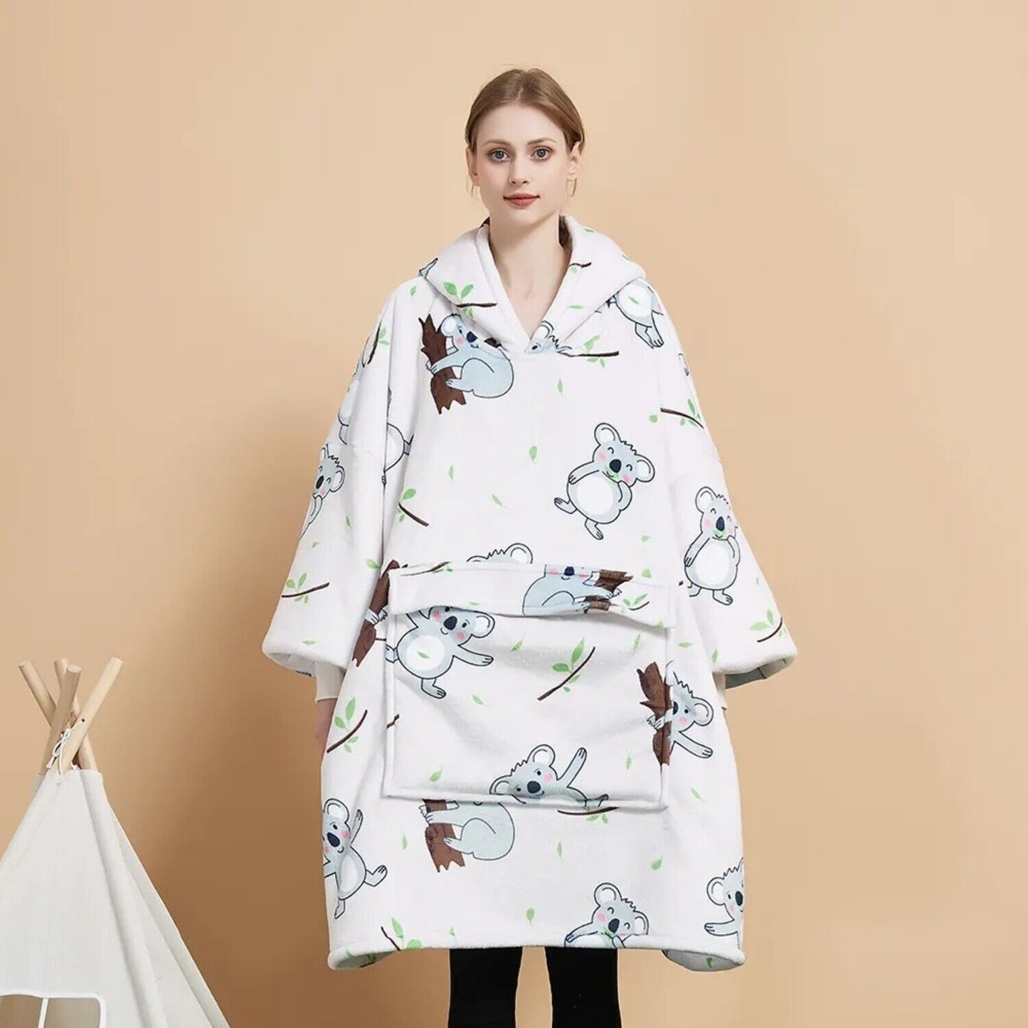 Gominimo Hoodie Blanket (Kids Koala Bear White)