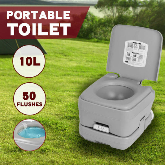 10L Outdoor Portable Camping Travel Toilet Flushable Potty Camp Caravan Boating