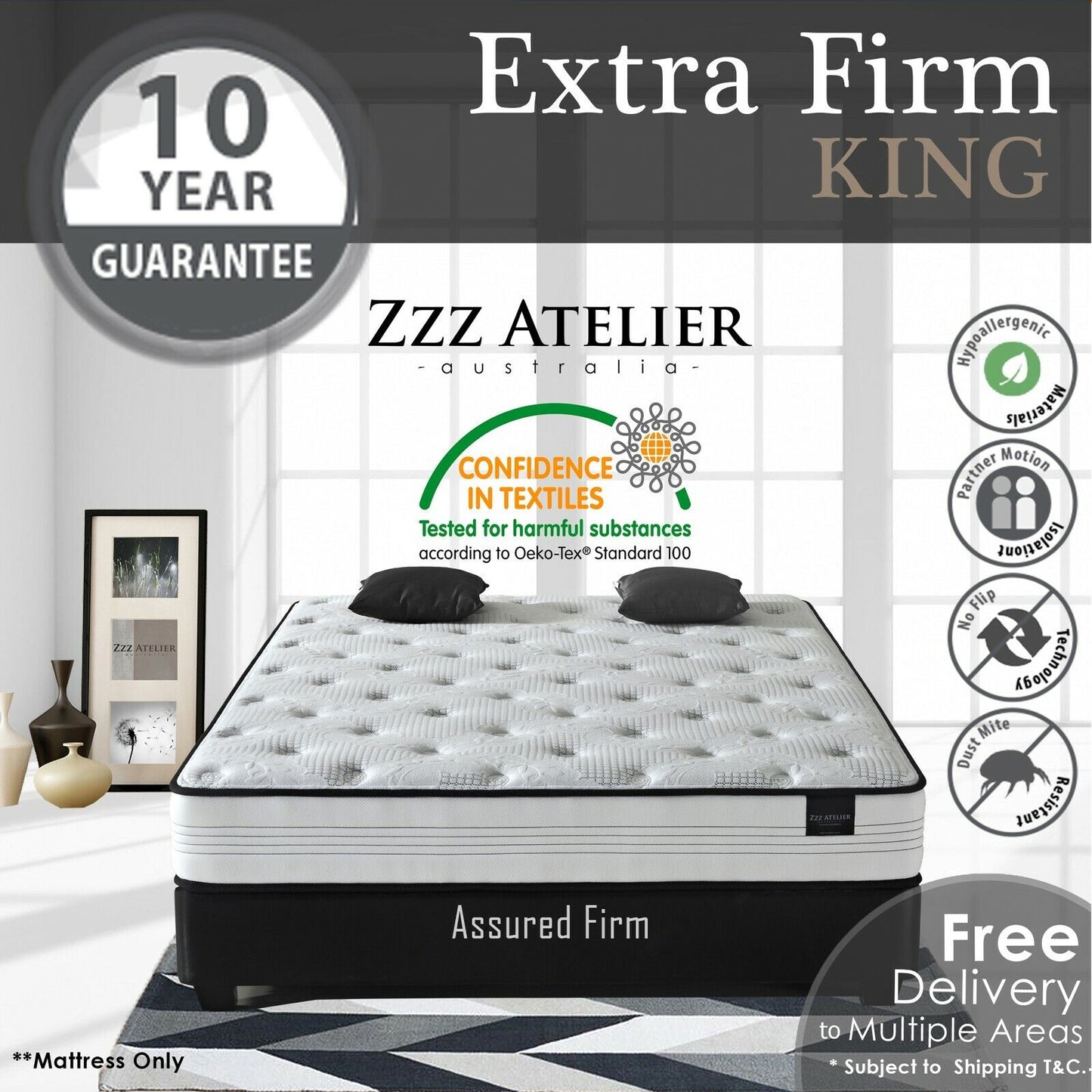 KING Mattress - Super Firm Mattress w/ Extra Firm Pocket Spring + Ultra HD Foam