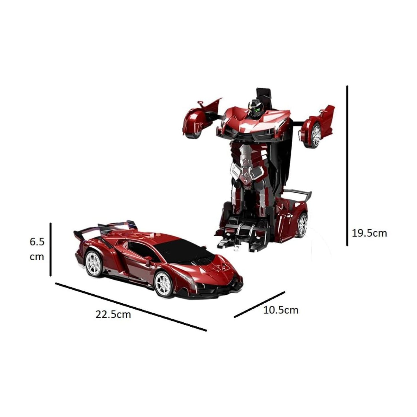 Gominimo Transform Car Robot Sports Car Kids Toy Figure with Remote Control Red