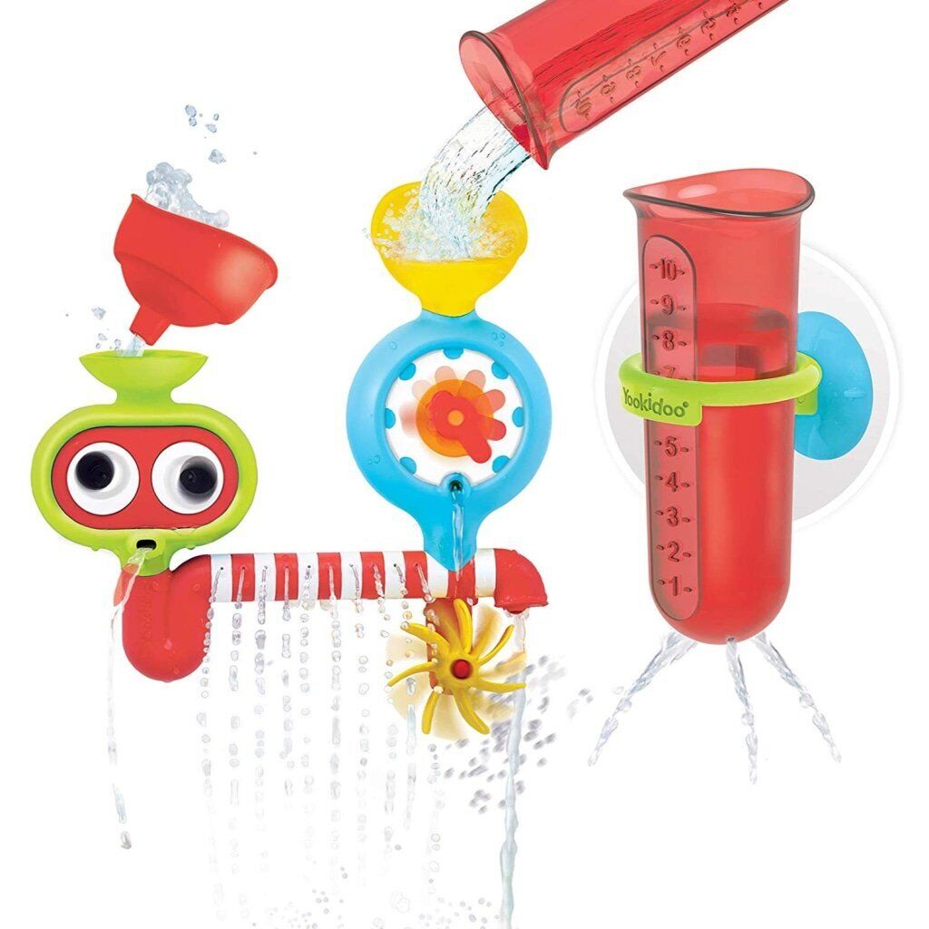 Yookidoo New Transparent Spin N Sprinkle Water Lab Kids baby Bath STEM Based Toy