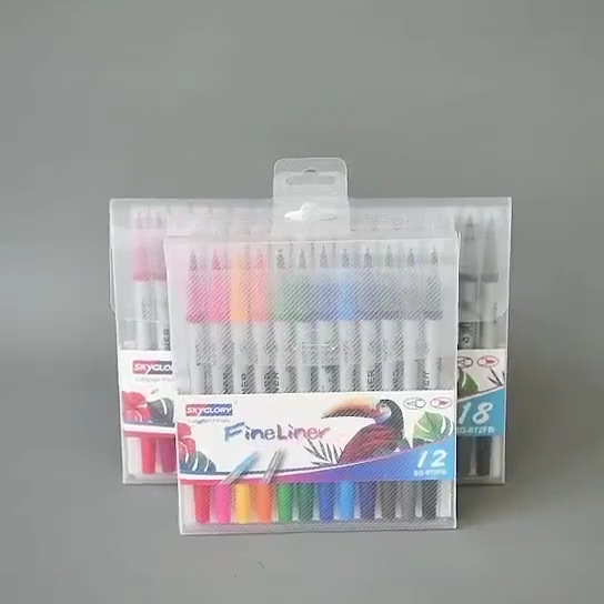 24 Watercolor Dual Tip Brush Pens With 0.4mm Fine Liner Pens Art Marker Pens