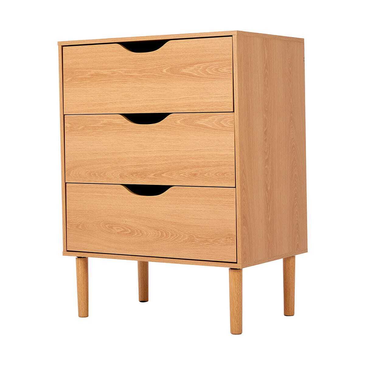 Oak Look 3 Drawer Chest