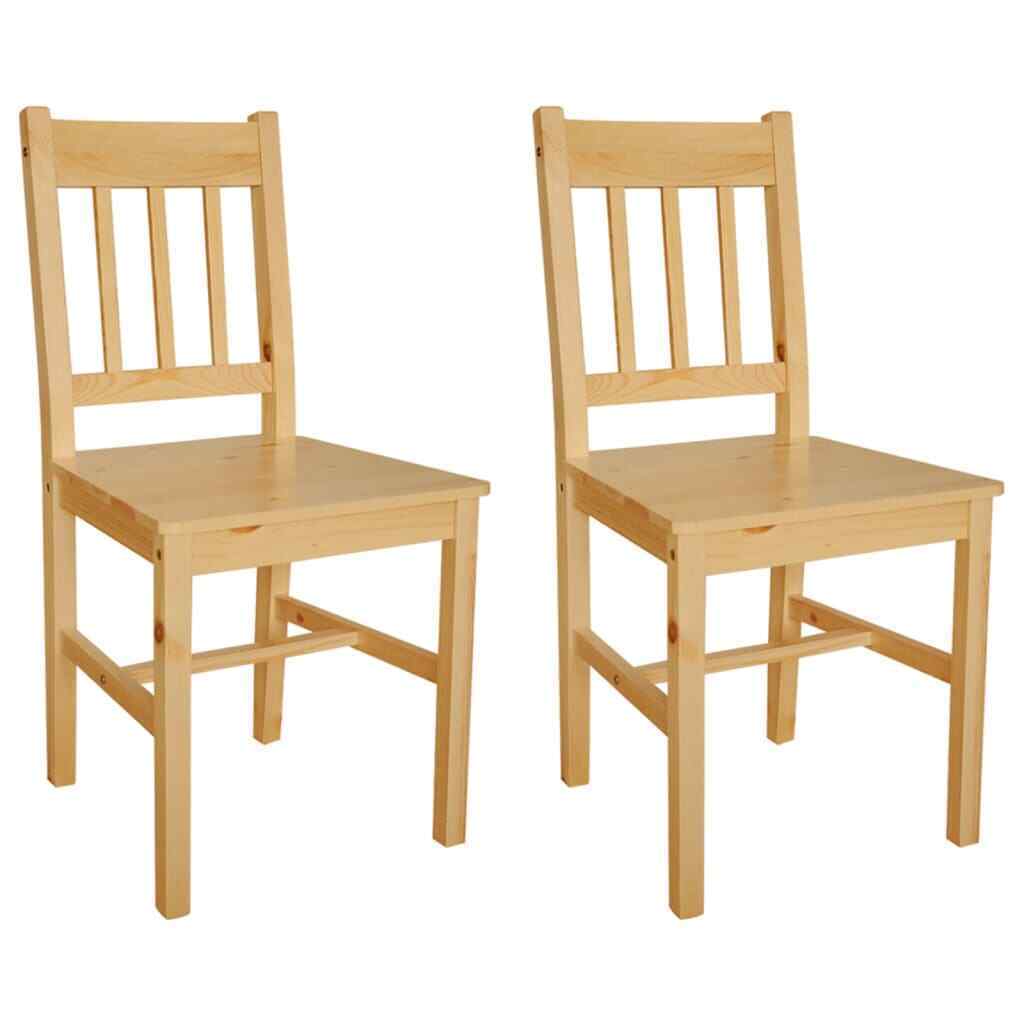 2 Pcs Wooden Chairs Set For Kitchen Dining Room Furniture Solid Pine Wood Chair