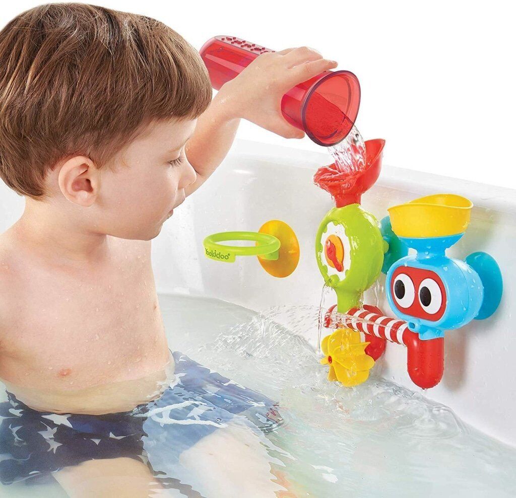 Yookidoo New Transparent Spin N Sprinkle Water Lab Kids baby Bath STEM Based Toy