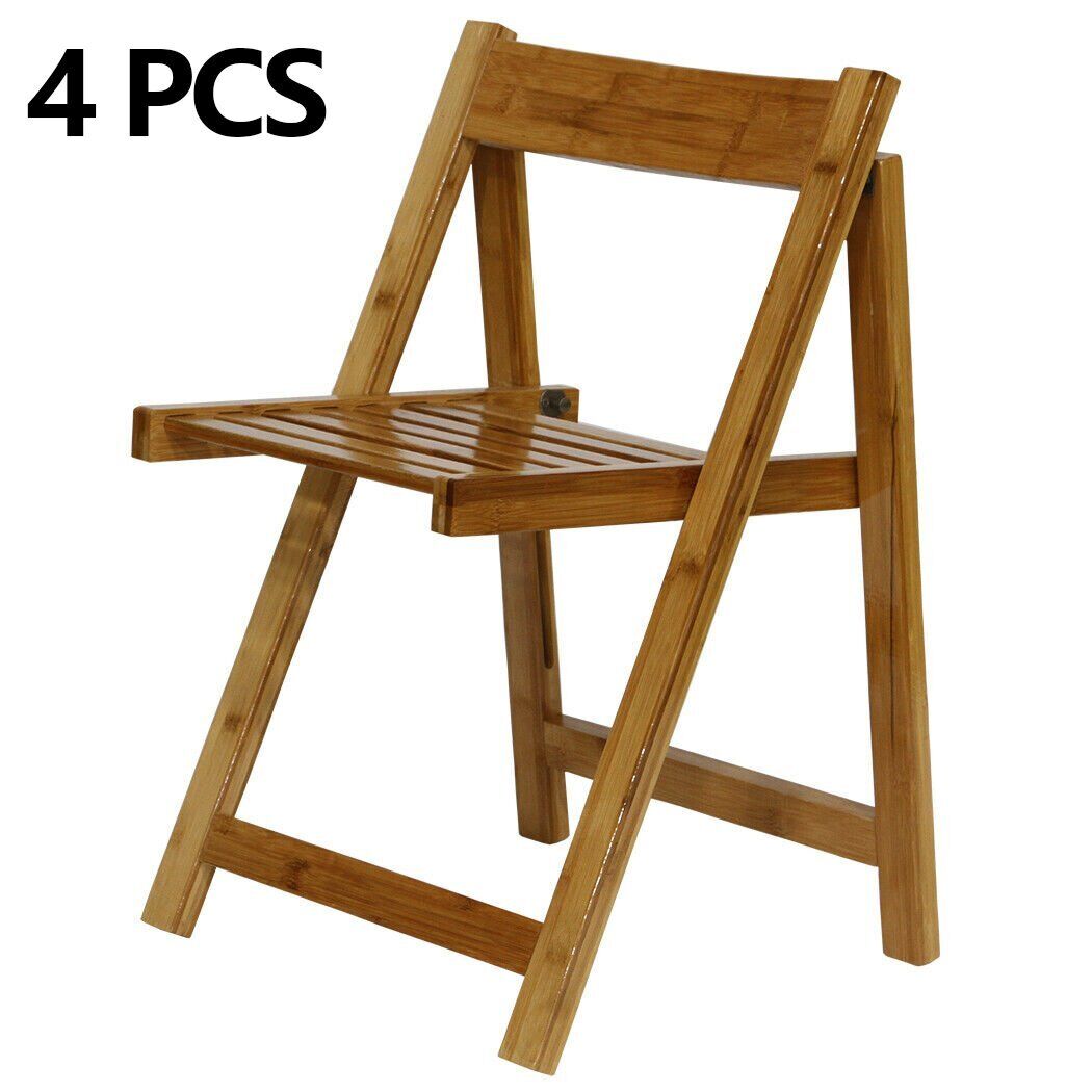 4PCS Folding Chair Wooden Dining Chair