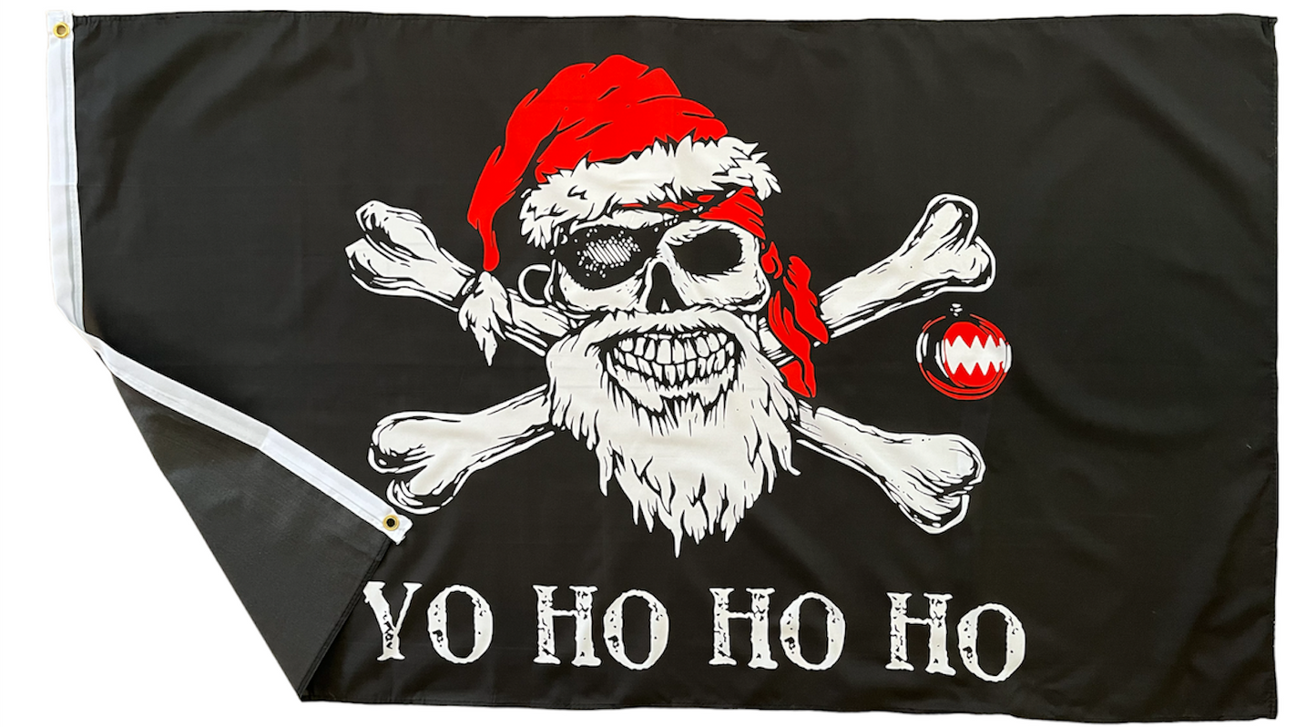 Yo Ho Ho Pirate Flag Large Pirates Christmas Flag 150 x 90cm