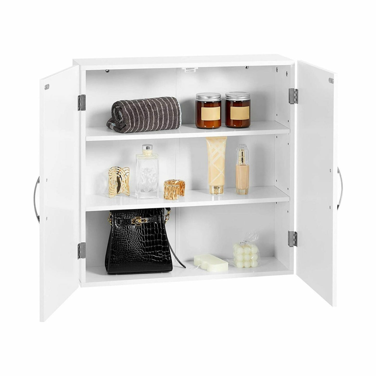 Vasagle Wall Cabinet Wall Mounted Storage Organiser Cupboard White