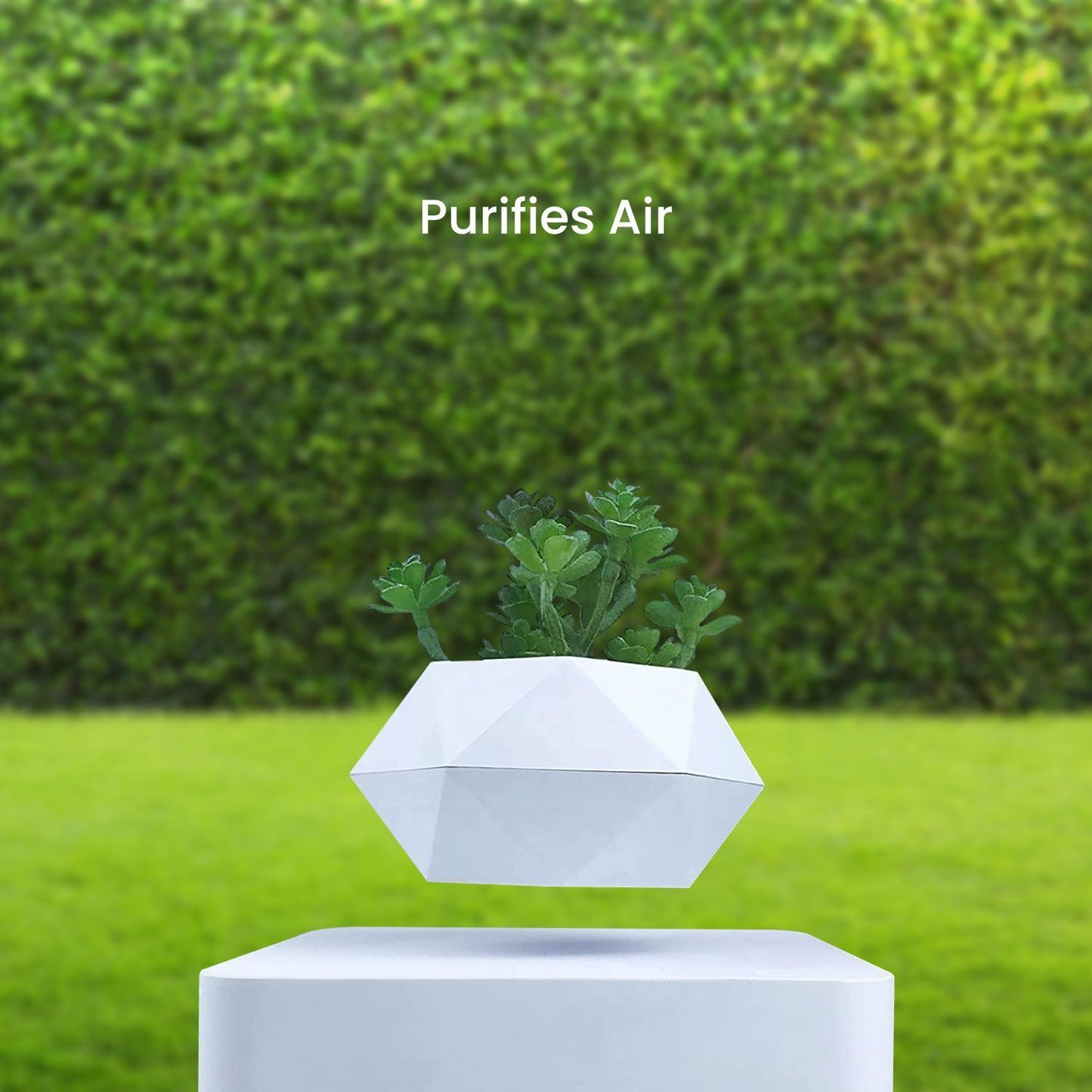 GOMINIMO Magnetic Levitating Plant Pot for Indoor Home Garden White