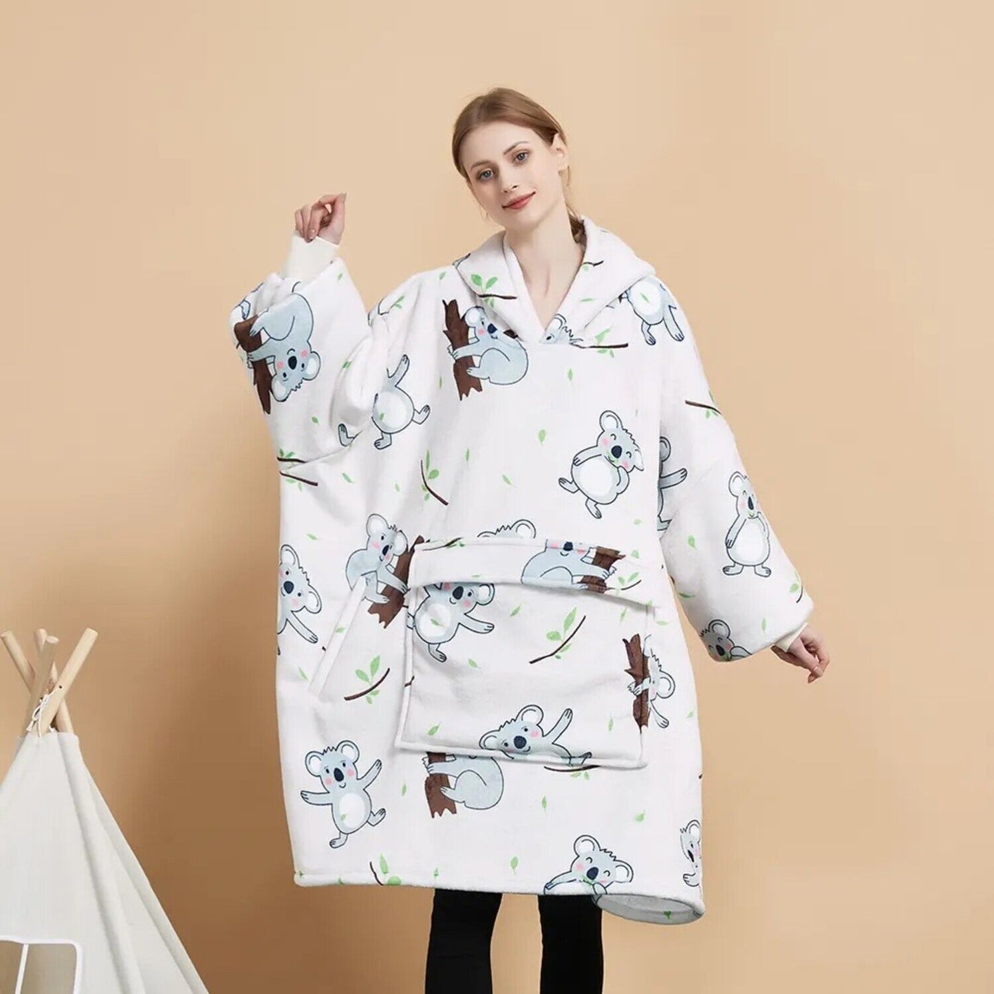 Gominimo Hoodie Blanket (Kids Koala Bear White)