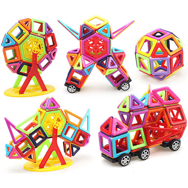 113 Piece Kids Magnetic Blocks Building Toys Children Mini Magnet Tiles Kits
