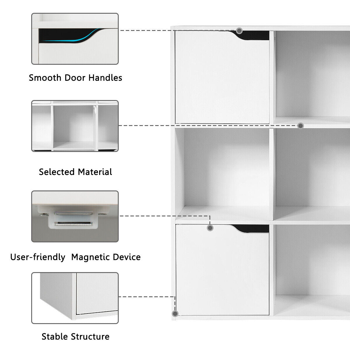 Giantex Bookcase 9-Cube Storage Cabinet Organiser Display Shelf Bookshelf White