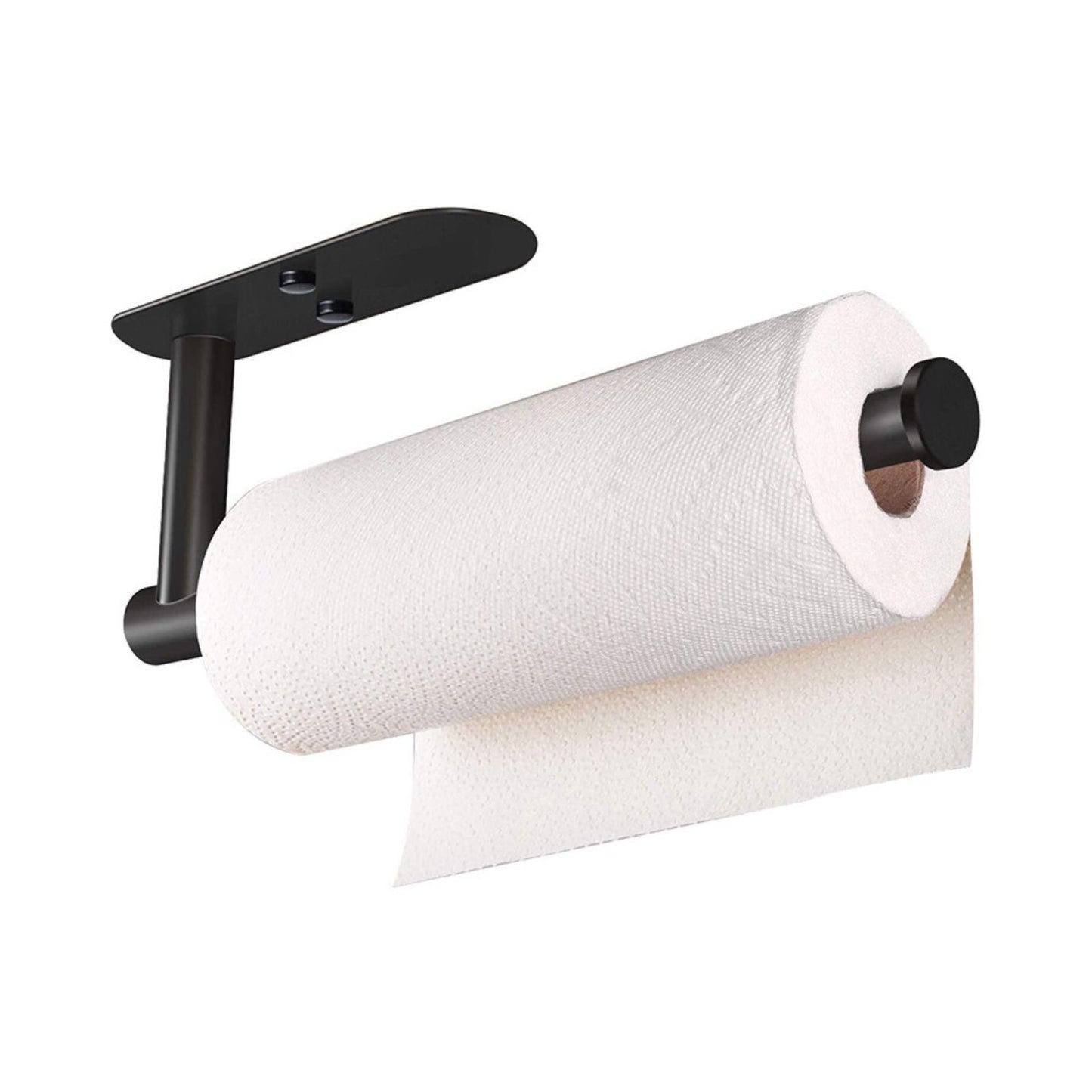 Gominimo Self-Adhesive or Drilling Paper Towel Holder Wall Mounted Black