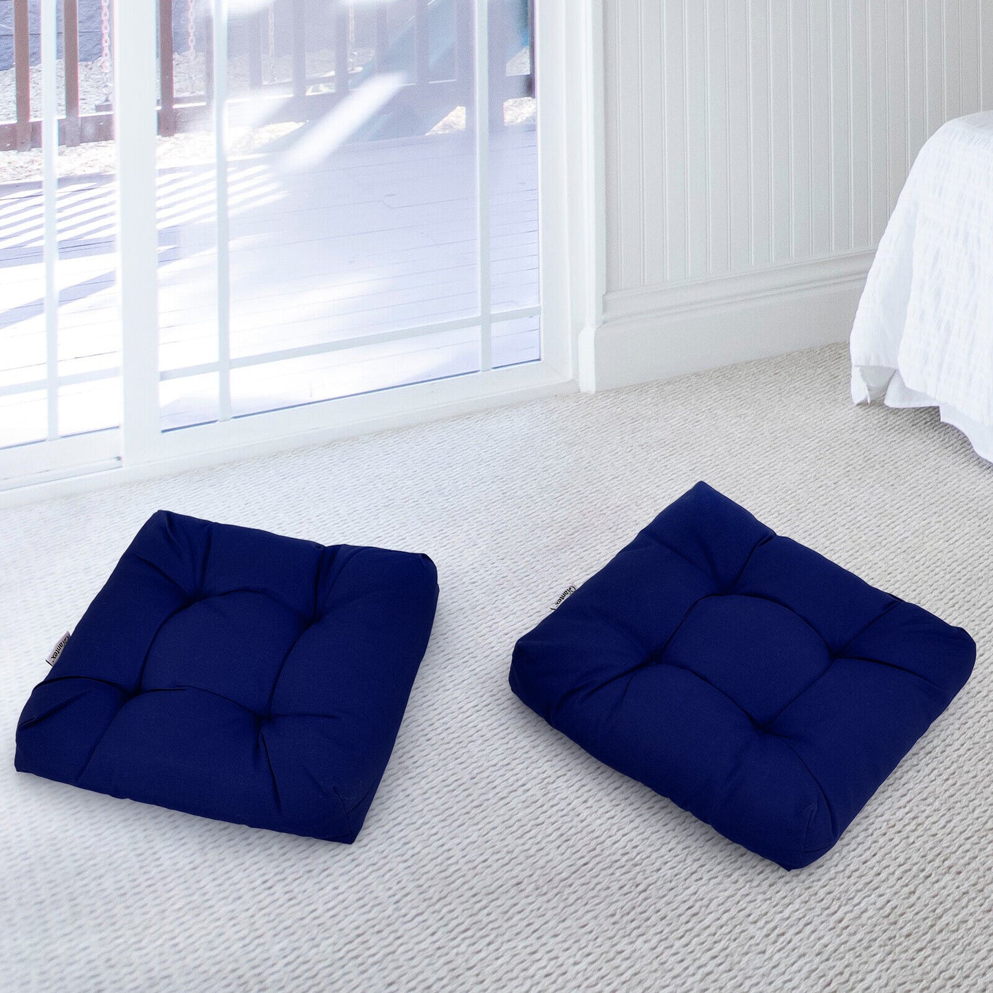 Giantex 2PCS 53 x 53 CM Patio Chair Seat Cushion Pads Indoor/Outdoor Navy