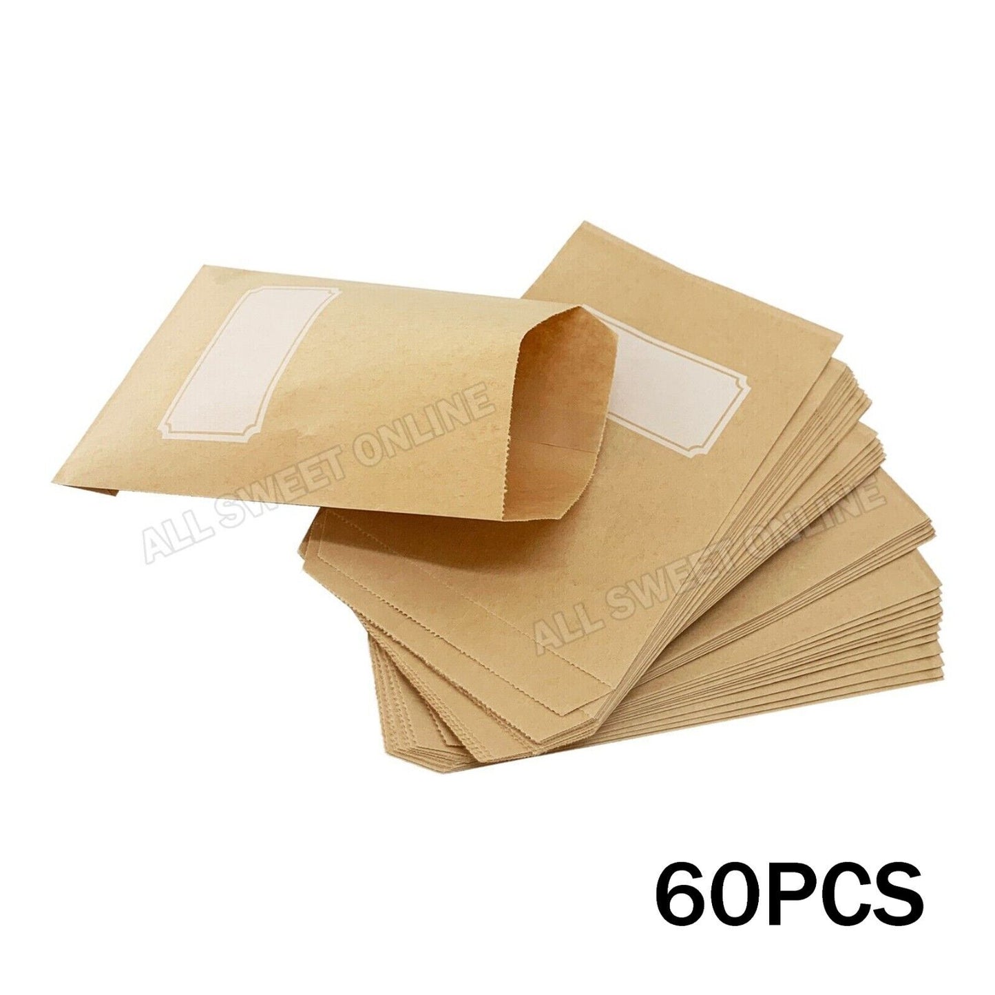 60x Brown Kraft Party Favour Bags Lolly Gift Wedding Paper Small Take Away Food