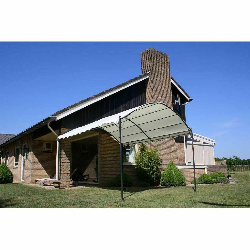 Fabric Outdoor Carport Backyard Shelter Shade Canopy Gazebo - Cream White