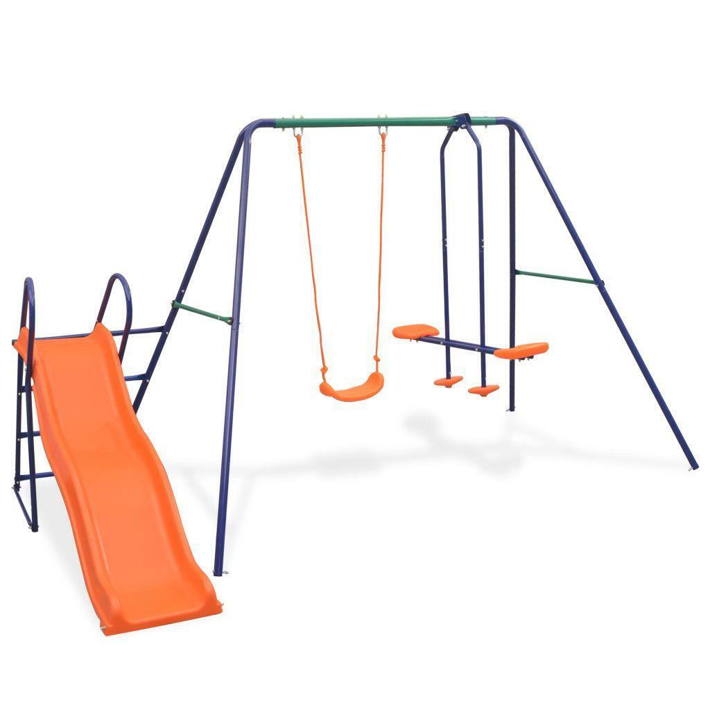 Children Toddler Tandem Swing Slide Activity Set Outdoor A-Frame Playground