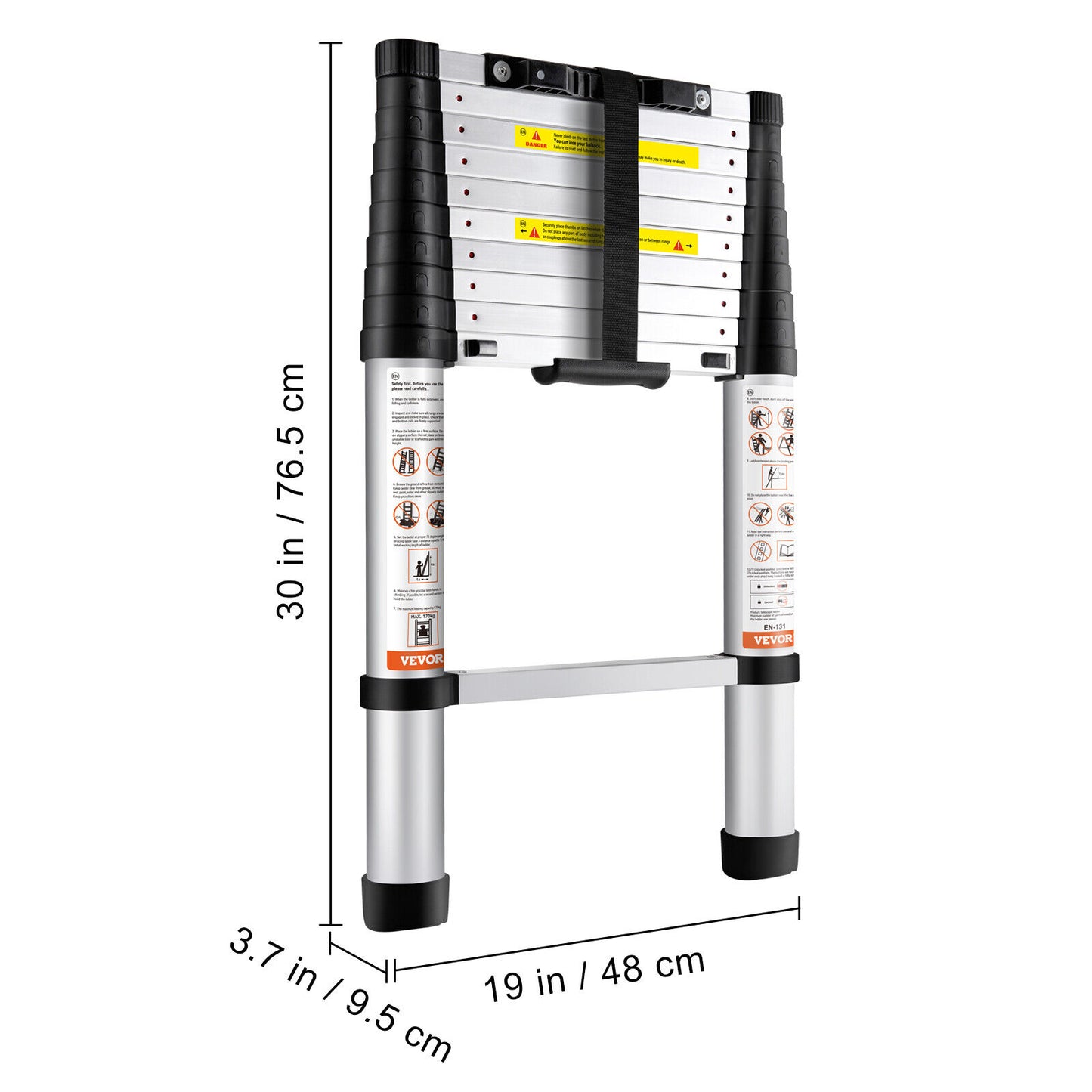 VEVOR Telescoping Ladder Aluminum Extension Step 3.2 m Multi-purpose Portable