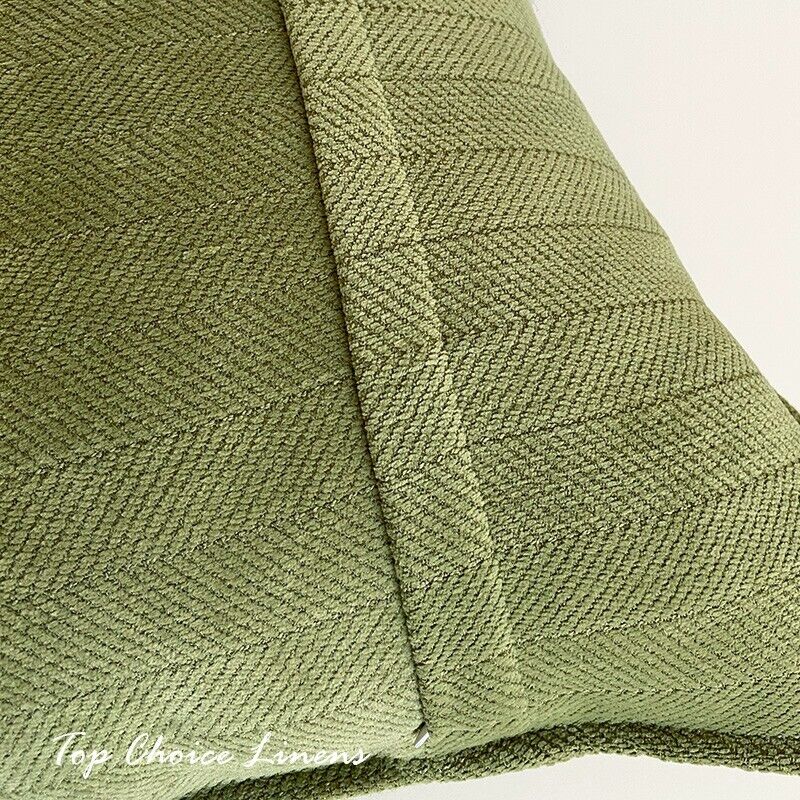 45*45cm Home Decor Sofa Herringbone Textured Chenille Cushion Cover-Sage Green