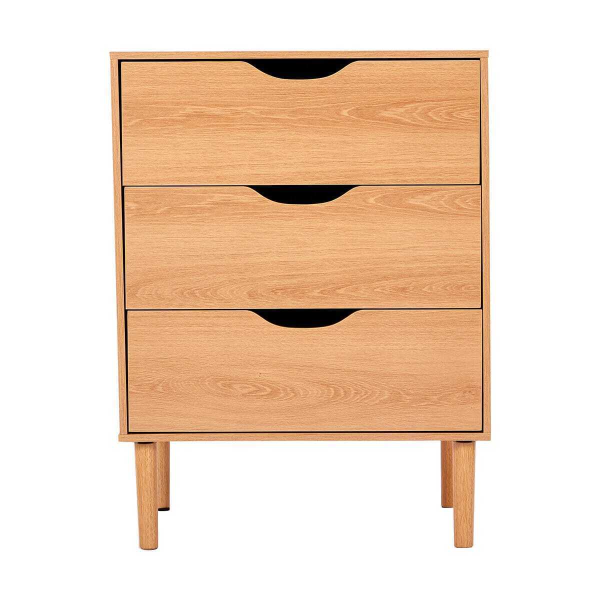 Oak Look 3 Drawer Chest