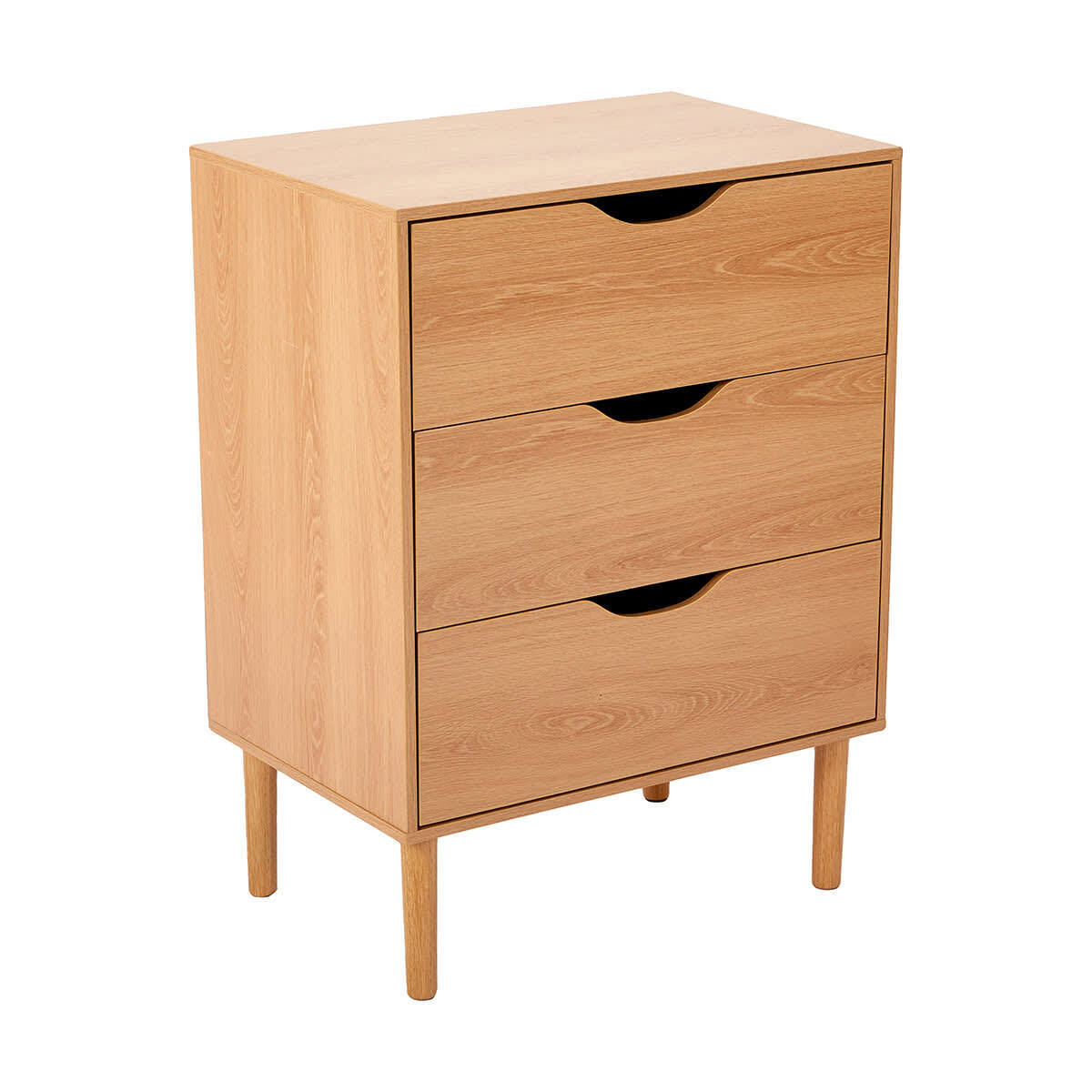 Oak Look 3 Drawer Chest