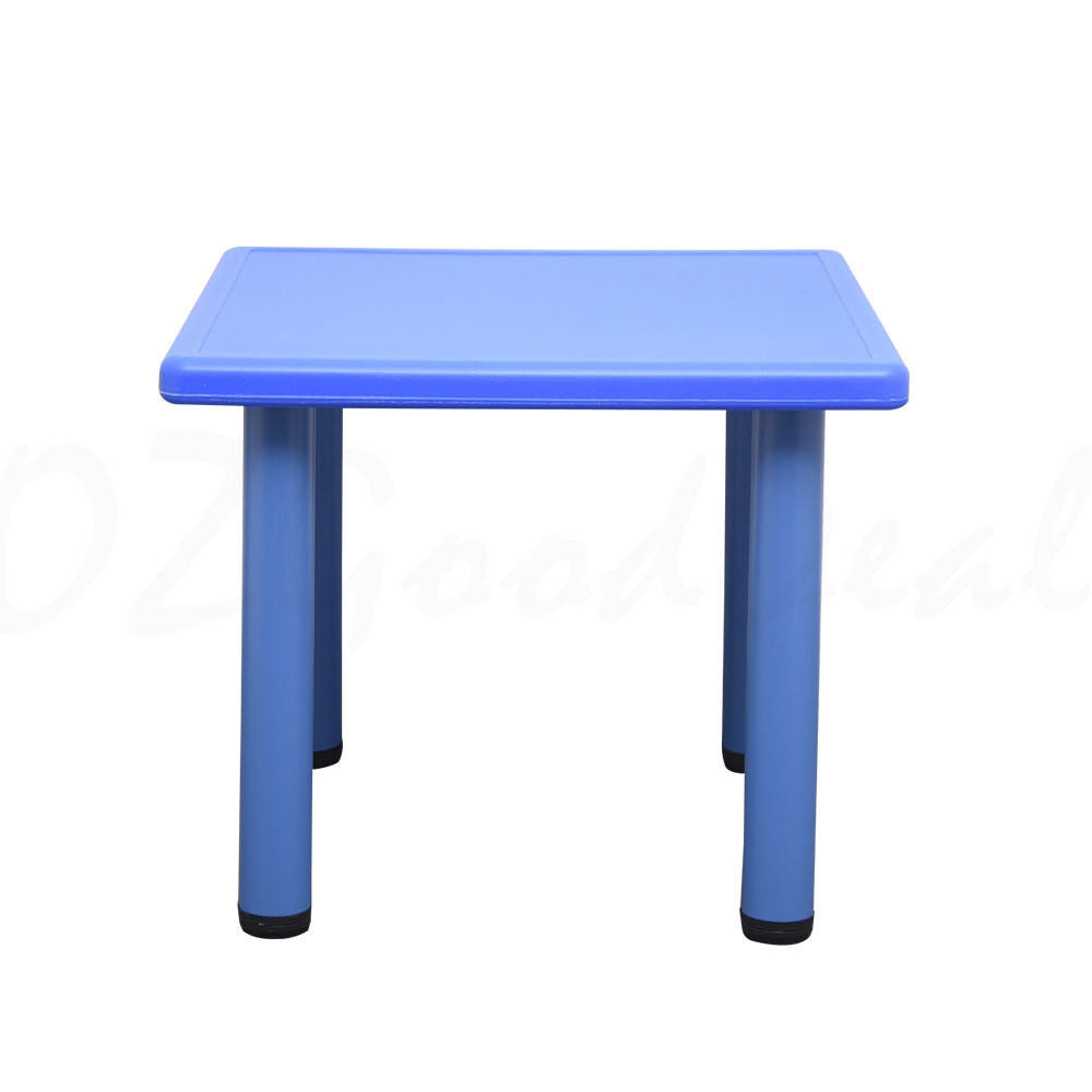 Kids Toddler Children Square Activity Blue Table and 2 Blue Chairs 60x60cm S