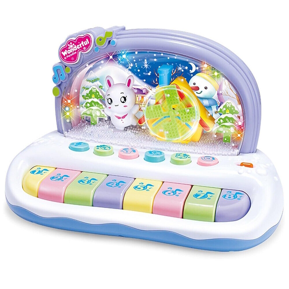 Gominimo Kids Toy Musical Snowflake Electronic Piano Keyboard (White)