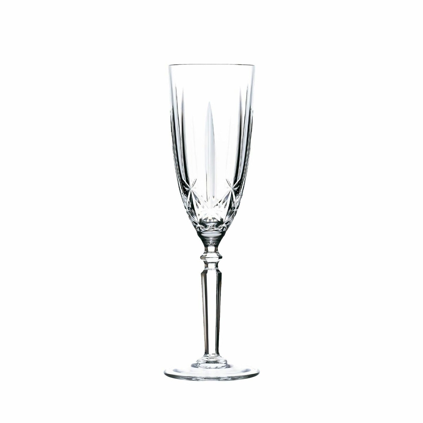 6x Champagne Flutes Glasses Set RCR Crystal Cut Wine Glass Stemware 200ml